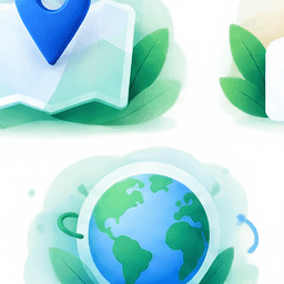 Illustration of a map and globe